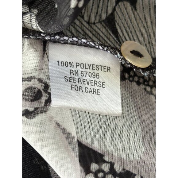 Nicola Women's Black & White Floral Sheer Button-Up Blouse Size 2X - Picture 8 of 8